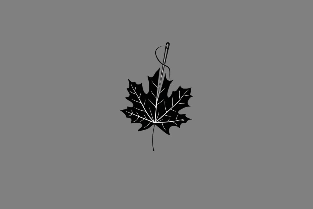Maple leaf with a stitch needle