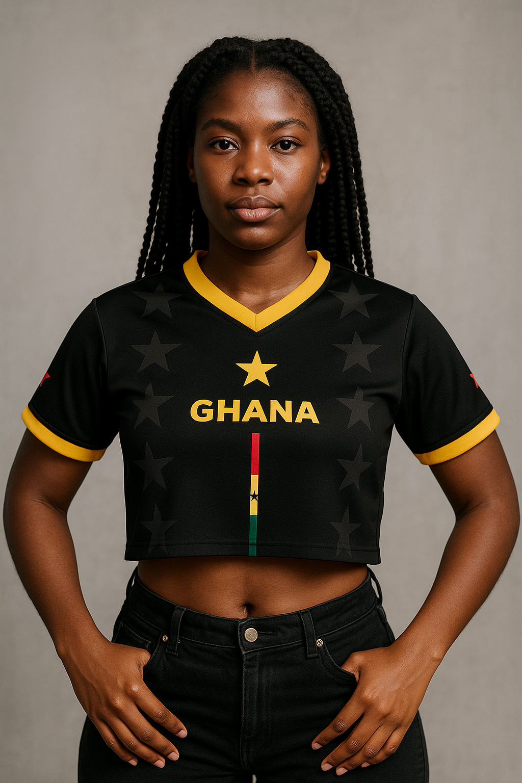 Cropped short sleeve T shirt